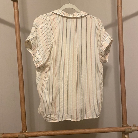 Madewell Cotton Pajama Shirt in Rainbow Stripe - Picture 7 of 7